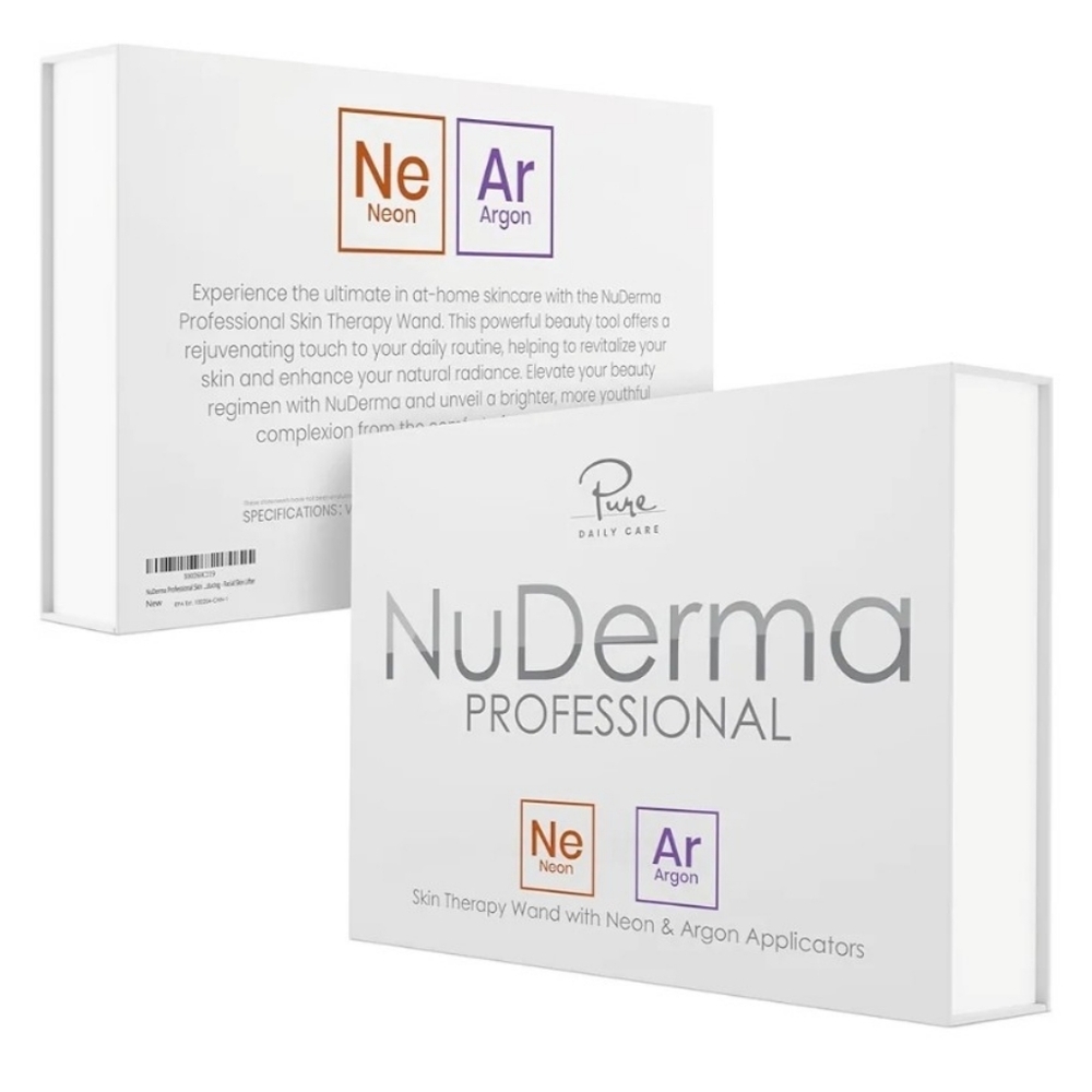 6 Pc Pure Daily Care NuDerma Professional Skin Therapy Wand Neon - Argon
